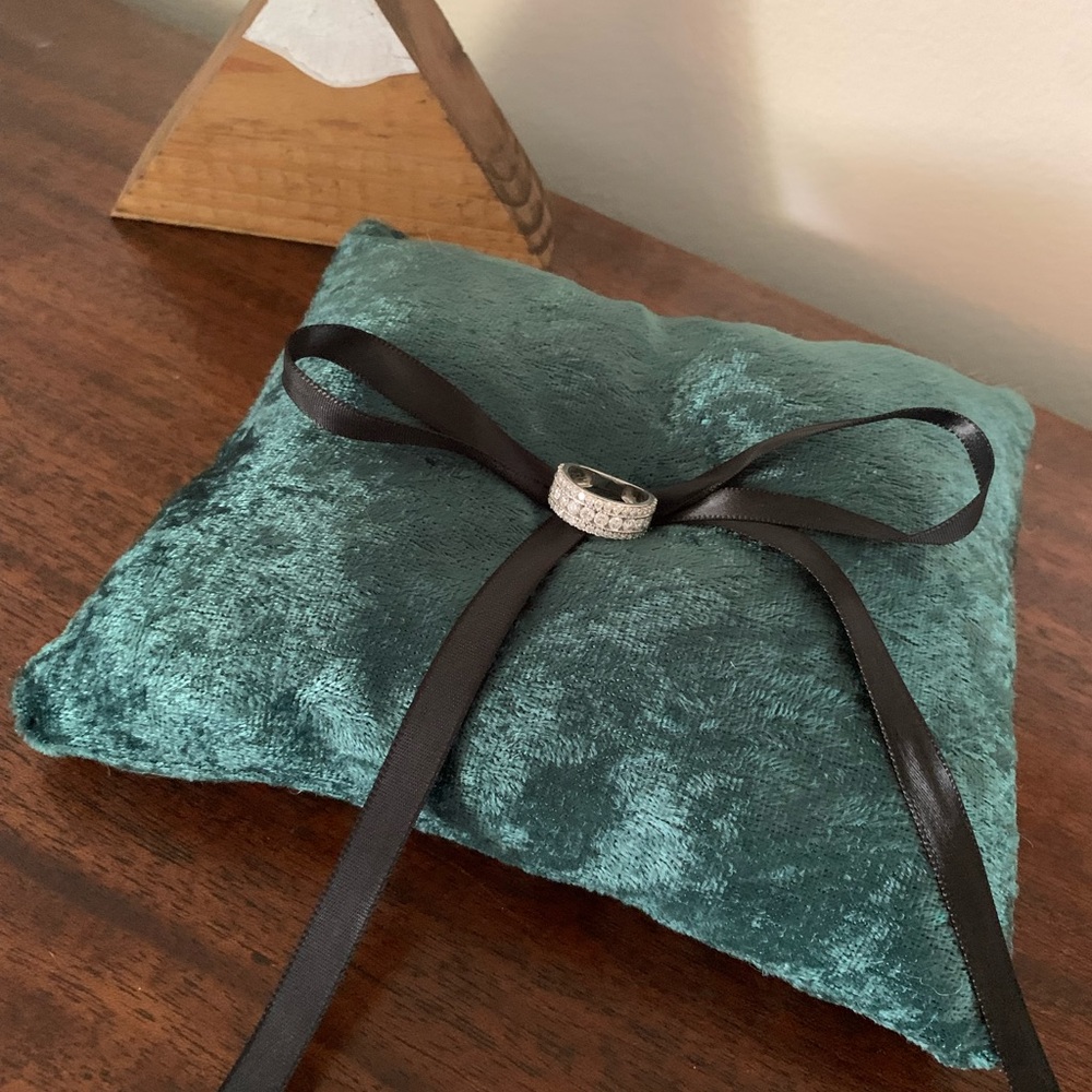 Handmade ring pillow.
